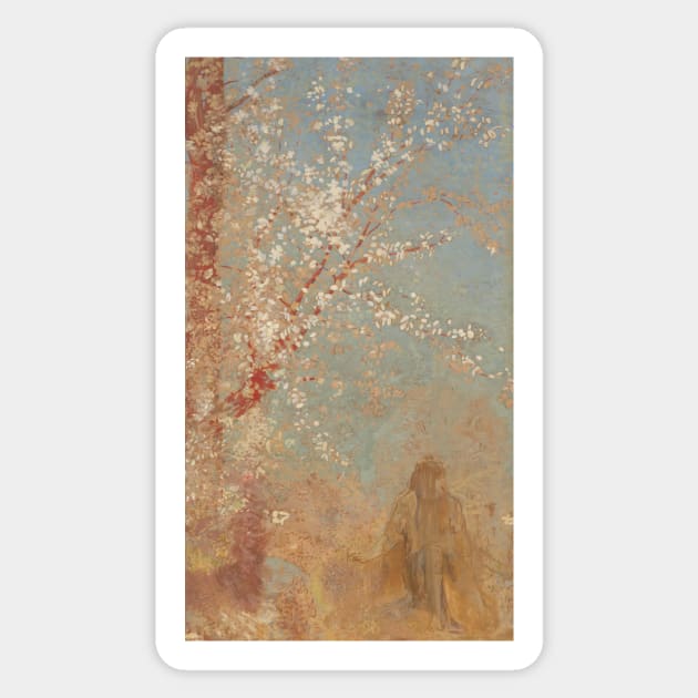 Figure Under a Blossoming Tree by Odilon Redon Sticker by Classic Art Stall